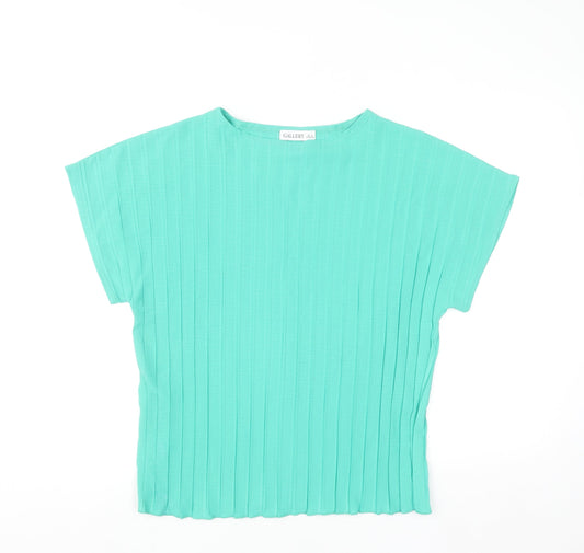 Gallery Women’s Green Short Sleeve Polyester Blouse Size S