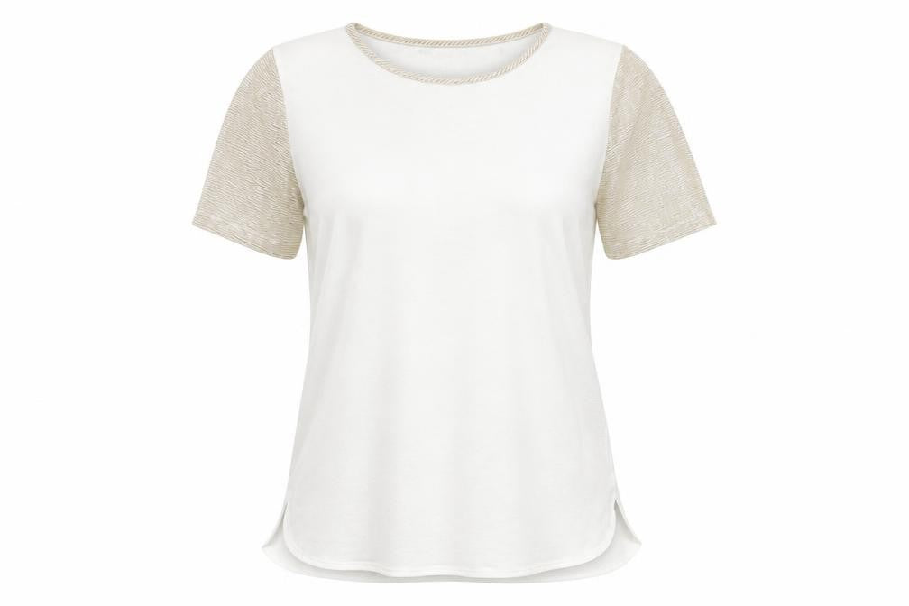 Dunnes Women's Beige Short Sleeve Basic Crew Neck T-Shirt Size 10