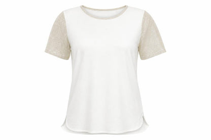 Dunnes Women's Beige Short Sleeve Basic Crew Neck T-Shirt Size 10
