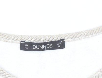 Dunnes Women's Beige Short Sleeve Basic Crew Neck T-Shirt Size 10