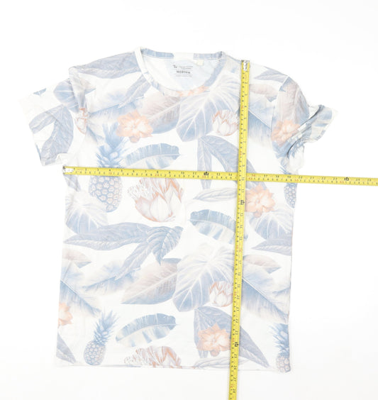 Tu Men's Multicoloured Tropical Floral Crew Neck T-Shirt Size M