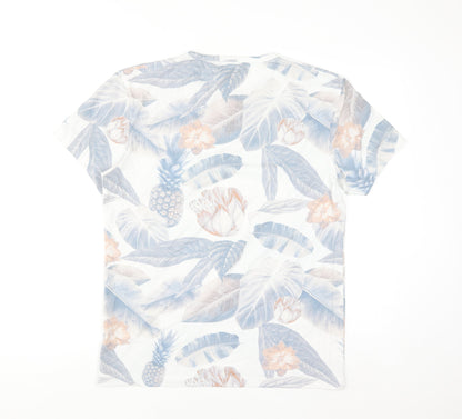 Tu Men's Multicoloured Tropical Floral Crew Neck T-Shirt Size M