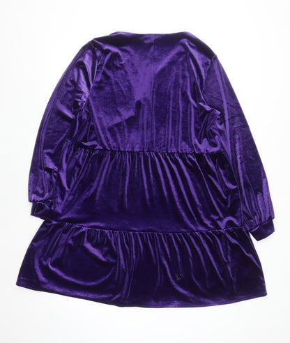 H&M Divided Women's Purple Velvet Swing Dress M