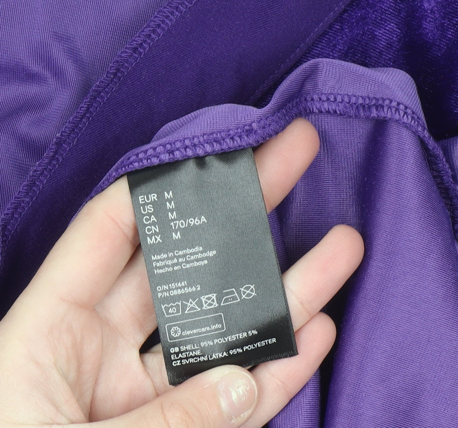 H&M Divided Women's Purple Velvet Swing Dress M