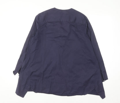 Zara Women Blue Lace Up Cotton Tunic Blouse Size 12