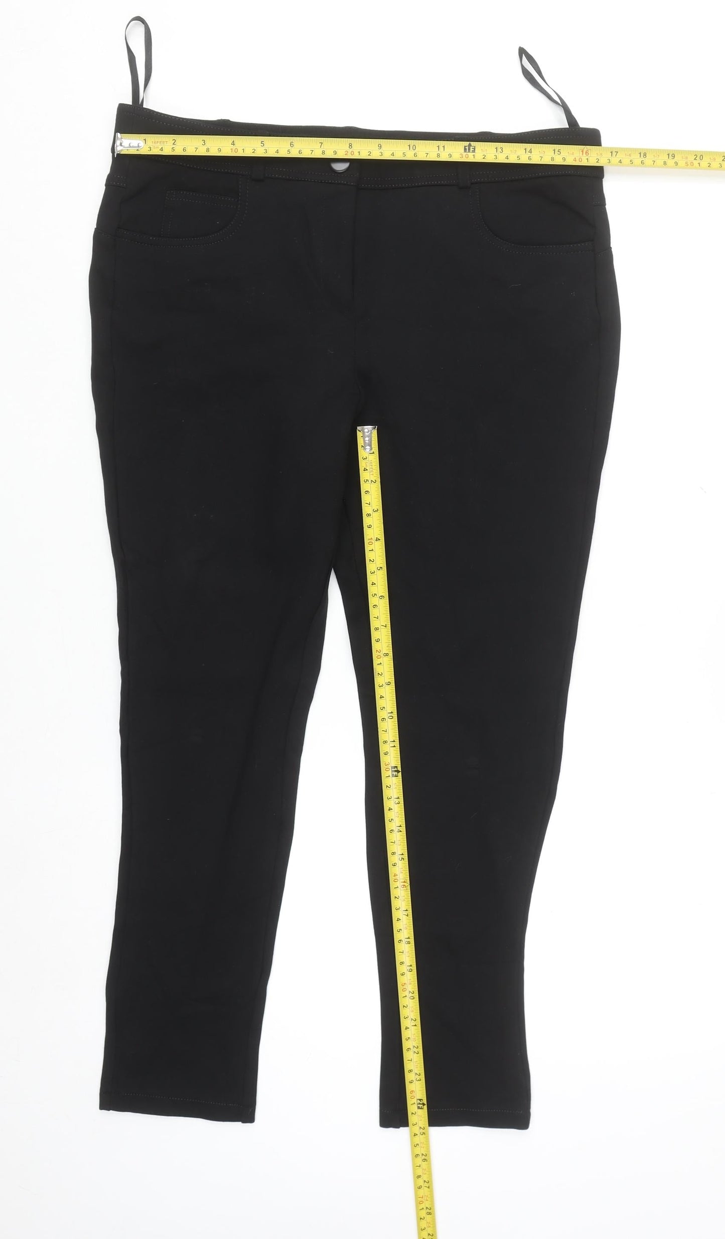 Dunnes Women Black Size 14 Stretch Jegging Slim Fit Trousers