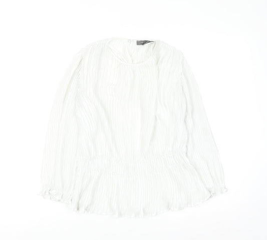Primark Women’s White Long Sleeve Tunic Blouse Size 6