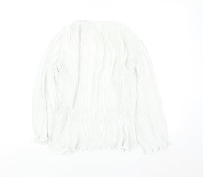 Primark Women’s White Long Sleeve Tunic Blouse Size 6