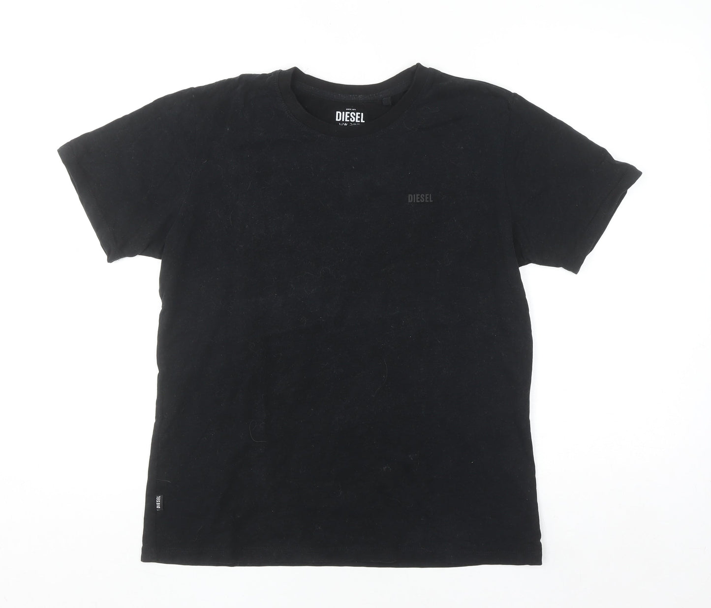 Diesel Men's Black Cotton Crew Neck Short Sleeve T-Shirt Size S