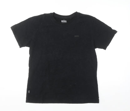 Diesel Men's Black Cotton Crew Neck Short Sleeve T-Shirt Size S