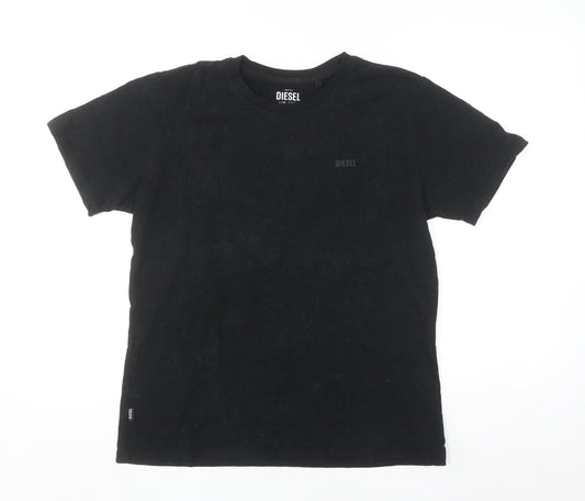 Diesel Men's Black Cotton Crew Neck Short Sleeve T-Shirt Size S