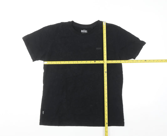 Diesel Men's Black Cotton Crew Neck Short Sleeve T-Shirt Size S