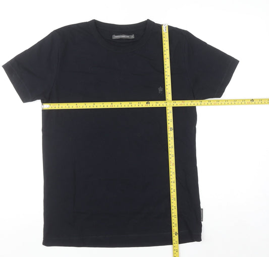 French Connection Men's Black Cotton Crew Neck T-Shirt Size S