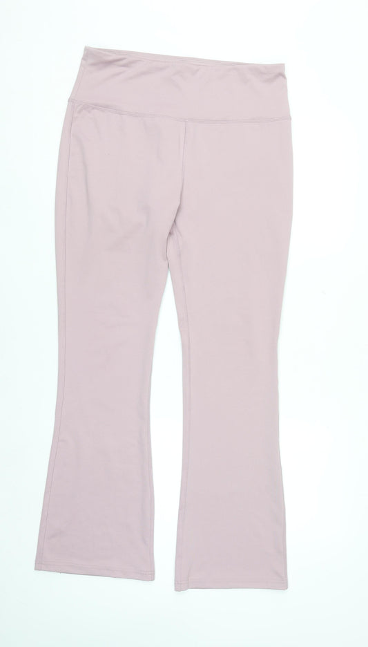 WORKOUT Women’s Pink Flared Activewear Trousers L Stretch Comfort