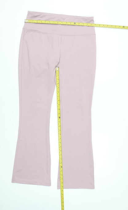 WORKOUT Women’s Pink Flared Activewear Trousers L Stretch Comfort