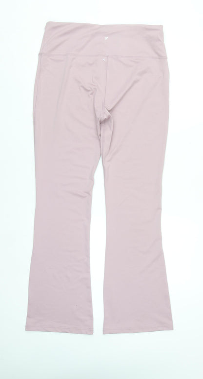 WORKOUT Women’s Pink Flared Activewear Trousers L Stretch Comfort