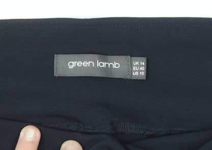 Green Lamb Womens Blue Size 14 Slim Stretch Trousers