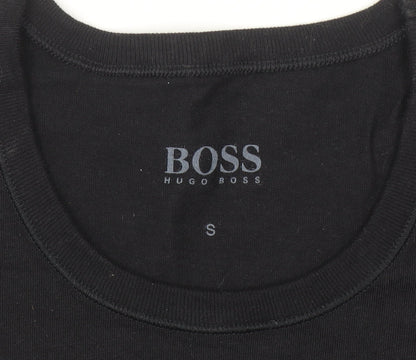 BOSS Men's Black Cotton Crew Neck Short Sleeve T-Shirt Size S