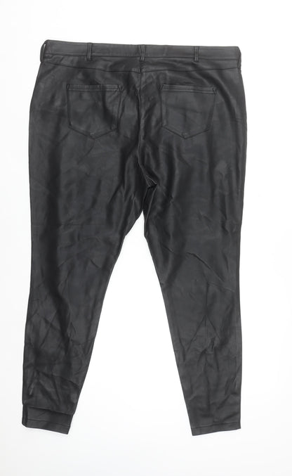 River Island Women’s Black Faux Leather Skinny Trousers Size 20