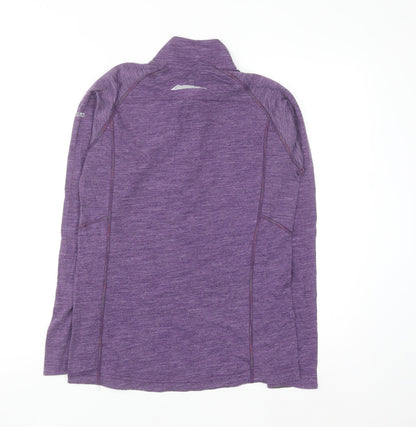 Ronhill Womens Purple Wool Blend 1/2 Zip Pullover Sweatshirt UK 12