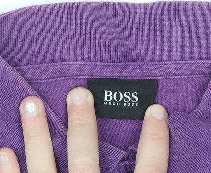Hugo Boss Men’s Purple Cotton Short Sleeve Polo Shirt Size L