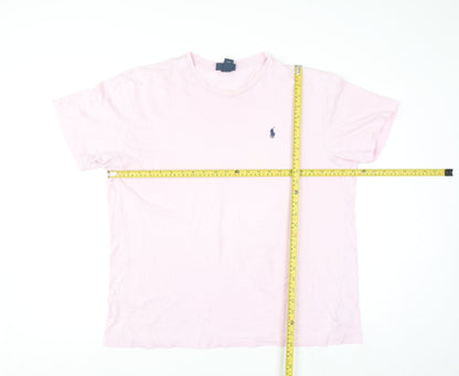 Polo Ralph Lauren Men's Pink Crew Neck Cotton T-Shirt Size L