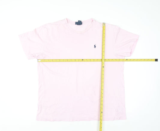 Polo Ralph Lauren Men's Pink Crew Neck Cotton T-Shirt Size L