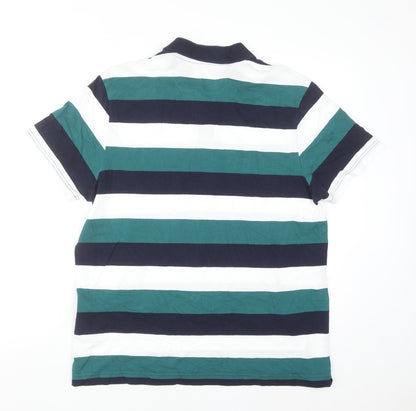 Lacoste Sport Men's Multicoloured Striped Cotton Polo Shirt XL
