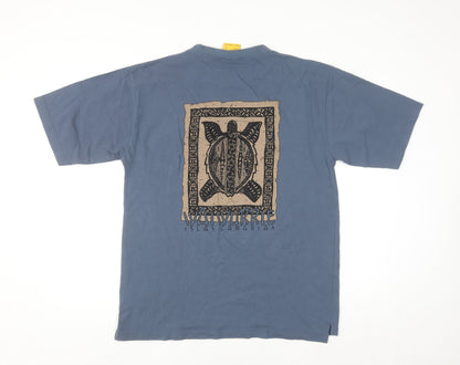 WAIWURRIE Men's Blue Graphic Cotton T-Shirt Medium Vintage Style