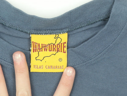 WAIWURRIE Men's Blue Graphic Cotton T-Shirt Medium Vintage Style