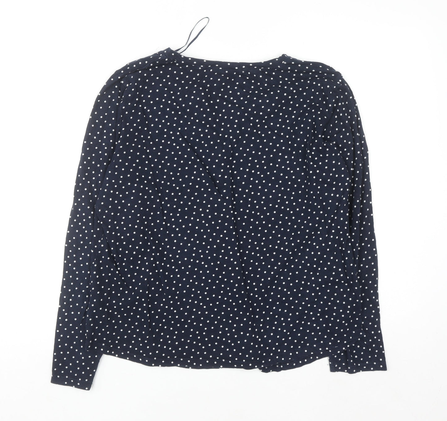 Marks and Spencer Women's Blue Polka Dot Cotton Button-Up Shirt Size 14