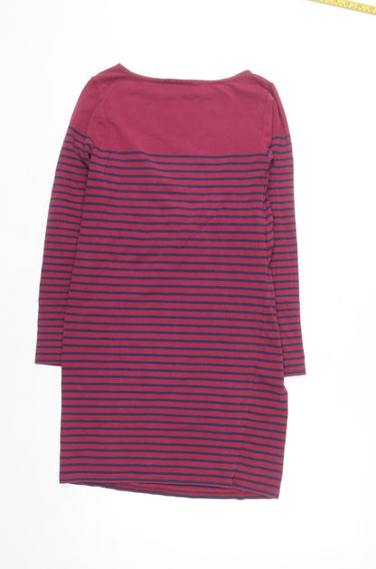 JoJo Maman Bébé Women Purple Stripe Maternity Shift Dress S