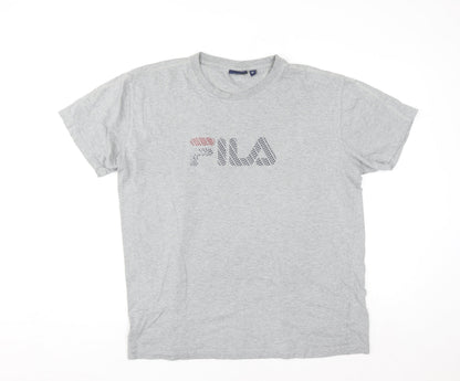 FILA Men's Grey XL Short Sleeve Cotton Graphic T-Shirt