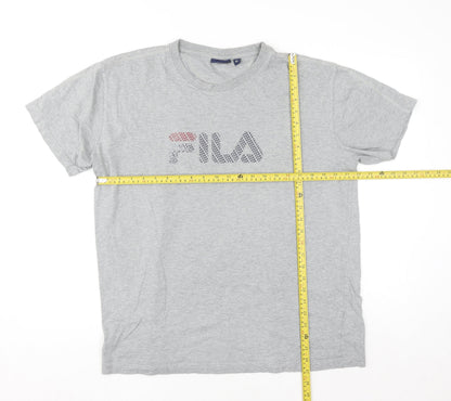 FILA Men's Grey XL Short Sleeve Cotton Graphic T-Shirt
