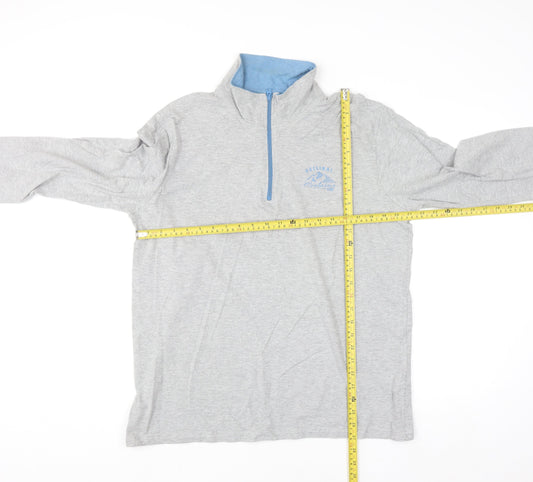 Atlas For Men Grey 1/4 Zip High Neck Pullover Sweatshirt L