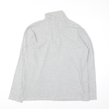 Atlas For Men Grey 1/4 Zip High Neck Pullover Sweatshirt L