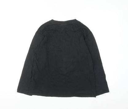 Stuk Boys Black Long Sleeve Graphic T-Shirt 11-12 Years Cotton Top