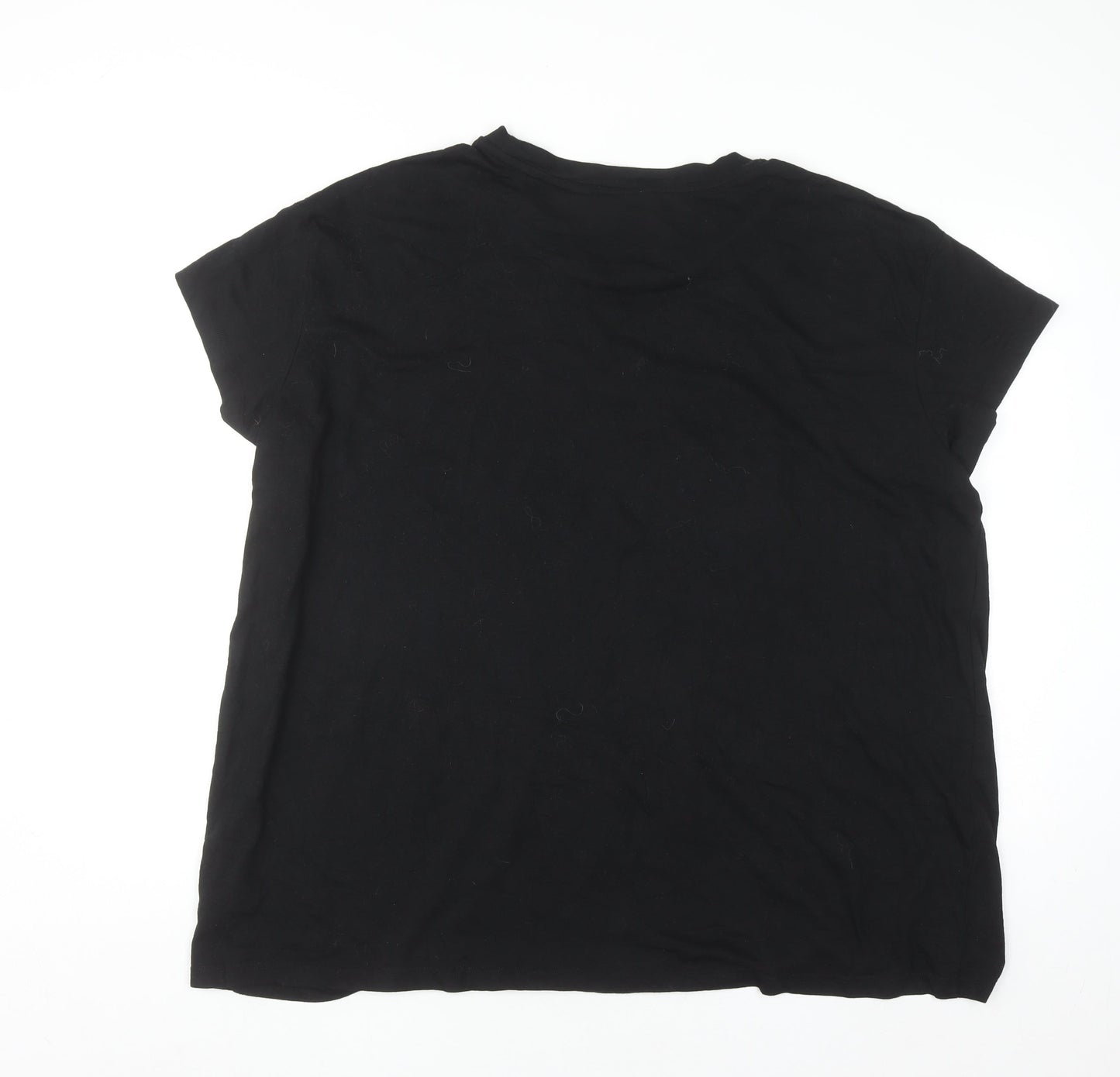 Yours Women Black Brooklyn Butterfly Print Plus Size 22 T-Shirt
