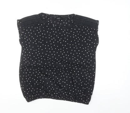 Next Women’s Black Polka Dot Sleeveless Cotton Blouse Size 12