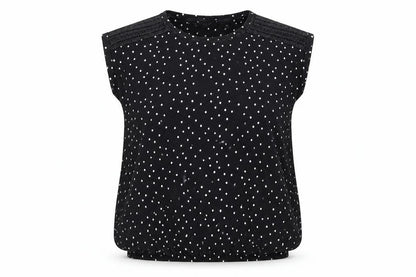 Next Women’s Black Polka Dot Sleeveless Cotton Blouse Size 12
