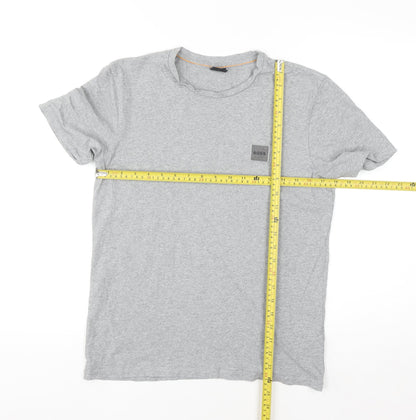 Hugo Boss Men's Grey Cotton Crew Neck Short Sleeve T-Shirt Size S