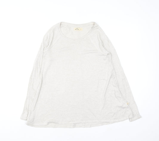 Hollister Women's Beige Long Sleeve Pullover Jumper Size S