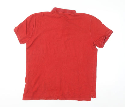 Ralph Lauren Men's Red Custom Slim Fit Polo Shirt Size L