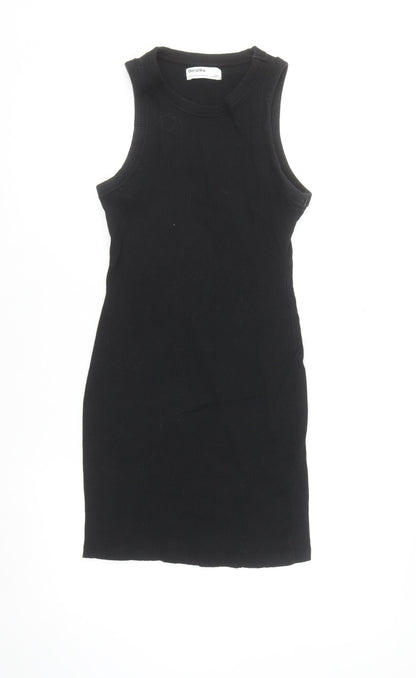 Bershka Women’s Black Sleeveless Bodycon Short Dress Size 12