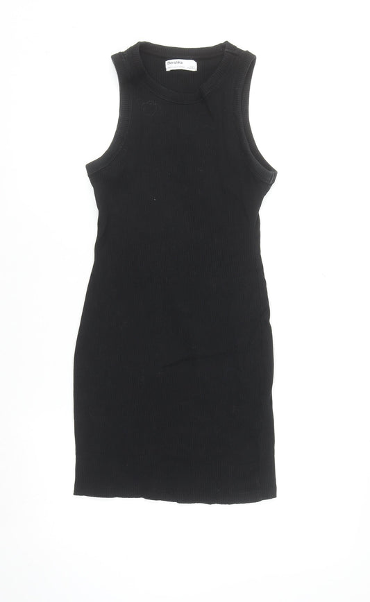 Bershka Women’s Black Sleeveless Bodycon Short Dress Size 12
