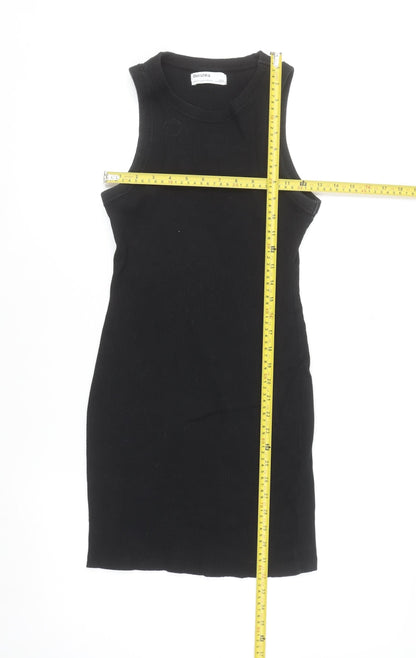 Bershka Women’s Black Sleeveless Bodycon Short Dress Size 12