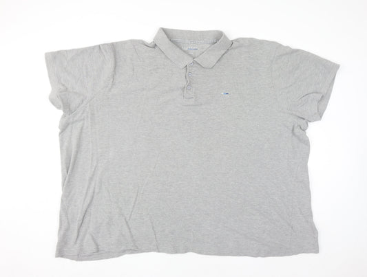 BadRhino Men's Grey 5/6XL Big & Tall Cotton Blend Polo Shirt