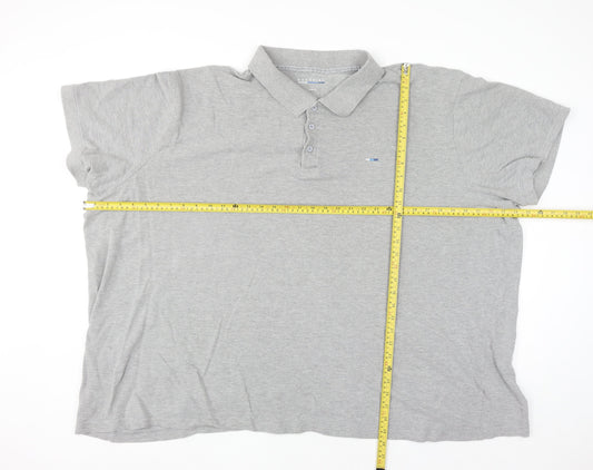 BadRhino Men's Grey 5/6XL Big & Tall Cotton Blend Polo Shirt