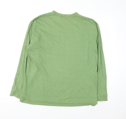 Billabong Men's Green Long Sleeve Cotton Surf Graphic Shirt Size M