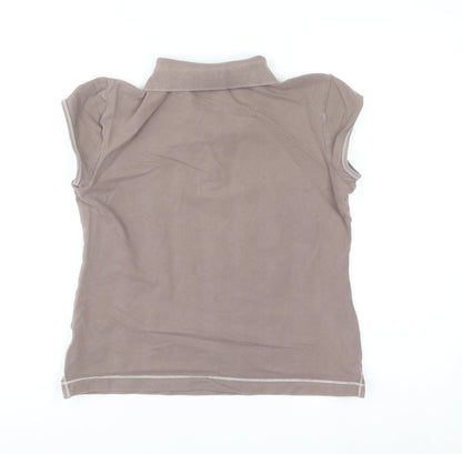 Puma Women's Brown Polo Shirt Size 12 Collared Stretch Casual Top